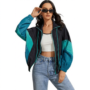 Veste coupe-vent blanche à capuche pour femme, décontractée, imperméable, avec fermeture éclair sur le devant, vêtement d'extérieur de printemps, coupe régulière, en polyester - Product Image 6