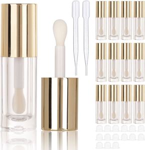 Stock 6ml Gold Top Frosted Screw Cap Cosmetic Plastic Halloween Large Brush <b>Custom</b> Logo Unique Lip Gloss Tubes <b>Customize</b> Box - Product Image 1