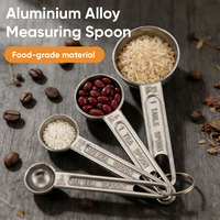 Ensemble de cuillères à mesurer en alliage d'aluminium anodisé de qualité alimentaire, manche long, outil de cuisine ergonomique, mesure précise, café, épices