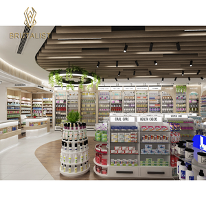 ชั้นวางของร้านขายยาไม้ที่ทันสมัยสำหรับการออกแบบตกแต่งภายในตู้แสดงร้านขายยาและการจัดแสดงร้านค้าในฟาร์ม - Product Image 5