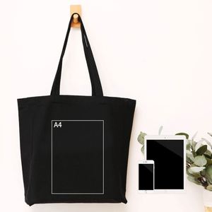 Sac de shopping en coton de haute qualité personnalisé avec logo imprimé, sac fourre-tout en toile recyclable et tendance, sacs écologiques naturels - Product Image 5