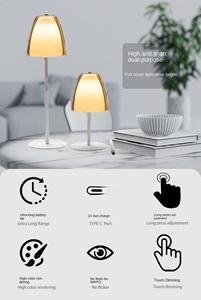 Lampe de table LED en forme de cône translucide, entièrement fermée, texture premium, longue autonomie, tactile, étanche, flexible - Product Image 5