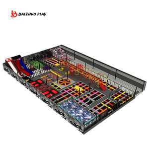 Plan d'affaires pour sports extrêmes Trampoline d'intérieur Équipement de parc et centre de jeu avec Ninja Warrior Naughty Castle Devil's Slide - Product Image 4