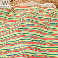 Tissu à paillettes Nanyee Textile, imprimé par sublimation, rayures colorées rouge, vert et jaune vif