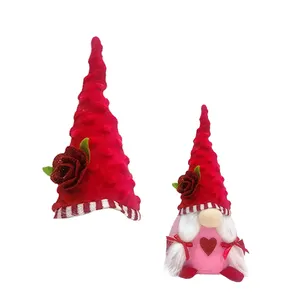 Individuelle Rudolph-Puppe Valentinstag Rose rot Liebe gesichtsloser Gnome Dekoration für Party