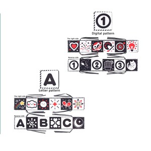 Libro in Stoffa <span class=keywords><strong>Montessori</strong></span> Bianco e Nero per l'Apprendimento Precoce dei <span class=keywords><strong>Neonati</strong></span>, Giocattolo Sensoriale - Product Image 2