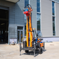 Machine de forage de puits d'eau agricole SM200 montée sur roues, 200 m, diesel