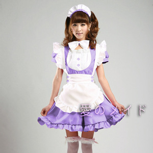 Inu X Boku SS Cosplay Maid Costume Women Anime Restaurant Outfit Dress Yellow Red Purple Green Black Pink Blue - Product Image 2