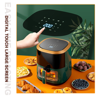 Friteuse à air numérique intelligente électrique visuelle verte antiadhésive de grande capacité avec fenêtre visible