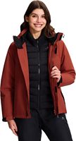 Veste de ski imperméable 3 en 1 pour femme Pioneer Camp, coupe-vent, doublure matelassée isolante, veste d'hiver, imperméable pour l'extérieur