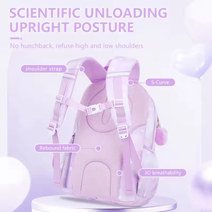 Sac à dos scolaire ergonomique, mignon, tendance, imperméable, pour un usage quotidien, unisexe, avec ouverture à 180° - Product Image 4