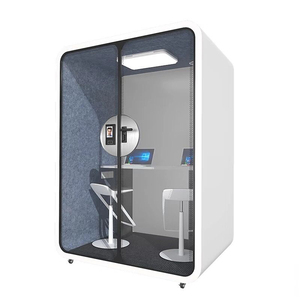 Cabina <span class=keywords><strong>de</strong></span> Trabajo Modular <span class=keywords><strong>de</strong></span> Gran Tamaño para 4 Personas, Cabina Telefónica Ecológica, Cabina Silenciosa con Cerradura <span class=keywords><strong>de</strong></span> Reconocimiento Facial - Product Image 5
