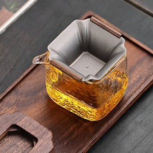 Titanium <b>Tea</b> Strainer With Wood Handle Reusable <b>Tea</b> Filter For <b>Tea</b> <b>Set</b> Accessories - Product Image 4