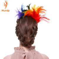 Serre-tête pliable fait main avec plumes colorées pour fêtes, Halloween, carnaval, Noël, cosplay, spectacles sur scène, mariages