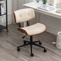 Fauteuil de luxe en métal, design minimaliste moderne et compact, réglable en hauteur, pivotant, sans accoudoirs, pour chambres, bureaux et salles d'étude
