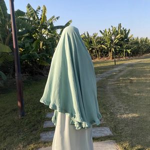 Khimar di Lusso con Orlo a Balze per Donne, Hijab Lungo, Abito Islamico da <span class=keywords><strong>Preghiera</strong></span>, Niqab Modesto di Dubai, Sciarpa Abaya, Copricapo Musulmano per la <span class=keywords><strong>Preghiera</strong></span> - Product Image 3