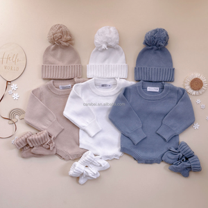 Cuddly Cotton Baby Boy Dusty Blue Romper Announcement Custom Flat Knit Romper Newborn Gift <strong>Outfit</strong> Newborn <strong>Coming</strong> <strong>Home</strong> <strong>Outfit</strong> Set - Product Image 5