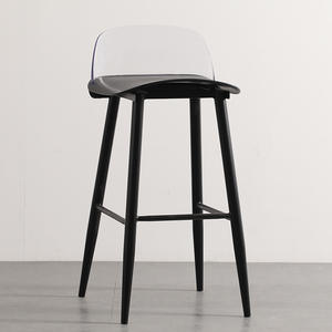 Tabourets de bar commerciaux modernes et minimalistes de style nordique, à pieds hauts, avec structure en acier au carbone PP, chaises durables pour salle à manger, café et salons - Product Image 2