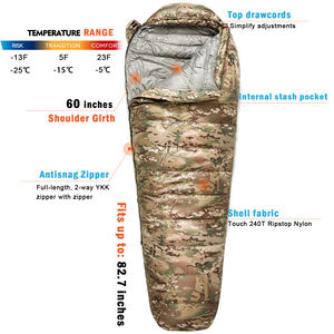 AKmax Patrol Camping Survival Saco de dormir de plumón ligero con saco de compresión estilo momia Multicam cam - Product Image 2