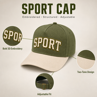 Nouveau lot de 5 casquettes de baseball structurées, impression personnalisée, logo brodé, unisexe, 5 panneaux, ajustables, en tissu sergé et maille, broderie 3D