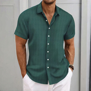 Nouvelle Chemise Décontractée à Manches Courtes en Fibre de Polyester Jacquard à Pois pour Homme, Idéale pour le Sport et les Loisirs, Anti-Plis, 180g, Collection Printemps, ODM - Product Image 3