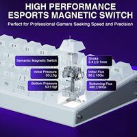Teclado para Juegos AULA HERO 68 HE 65% con Cable, Intercambiable en Caliente, con Interruptor de Efecto Hall, Frecuencia de Sondeo Ultra Rápida de 8K, Frecuencia de Escaneo de 128k