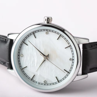 Montre Classique pour Femme, Logo Personnalisé, Cuir Véritable, Mouvement Seiko, Boîtier en Alliage 32mm, Cadran à Aiguilles