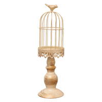 Porte-bougie cage à oiseaux en fer forgé vintage, bordure dentelée, design classique, style européen, centre de table multi-occasions pour la maison