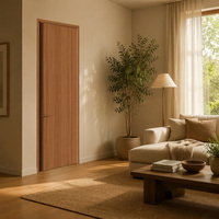 Porte intérieure en MDF mélaminé, finition grain de noyer, pour chambre à coucher, appartement, taille et couleur personnalisées, fabrication en usine