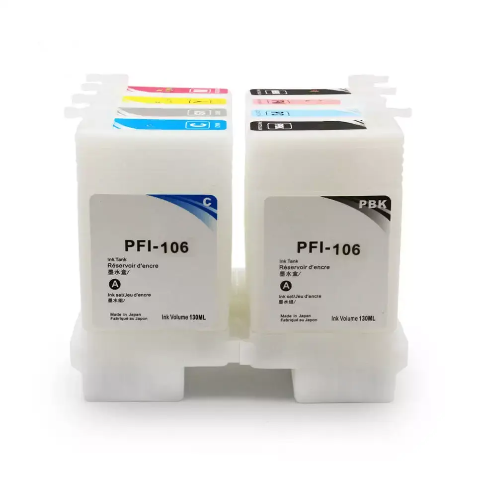 Compatibile per stampanti IPF6400 iPF6450 iPF6400S iPF6410SE 12 colori 130ml PFI 106 PFI-106 ricarica vuota cartuccia di inchiostro generica