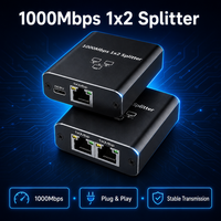 Commutateur Répartiteur Réseau Guanchen 1000 Mbps 1 vers 2 Appareils pour Réseau Domestique ou Professionnel Répartiteur RJ45 pour Câble Cat5/5e/6/7/8