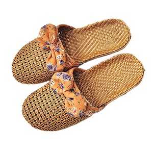 Tappetino Estivo da <span class=keywords><strong>Donna</strong></span> <span class=keywords><strong>in</strong></span> <span class=keywords><strong>Paglia</strong></span> di Lino Fresco <span class=keywords><strong>Ciabatte</strong></span> Intrecciate <span class=keywords><strong>in</strong></span> Bambù con Fiocco - Product Image 5