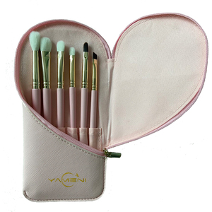 Heart Shape Cosmetic Brush Bag Water Resistant Portable Travel <b>Makeup</b> <b>Case</b> with Inner Pockets and Zipper Closure - Product Image 1