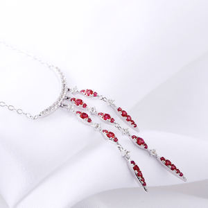 Joyería de Estilo Coreano ATTA GEMS para Mujer, Plata de Ley 925 Auténtica, Collar con Colgante de Rubí Creado para Compromiso - Product Image 2