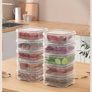 Kotak freezer daging kulkas 8/10 buah, set penata kulkas, wadah bawang putih jahe pangsit, wadah bawang putih - Product Image 5