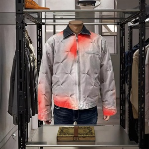 Veste d'hiver pour homme en toile vintage 2025 - Écologique, coupe-vent, délavée, avec fermeture éclair et logo sur le devant - Product Image 1