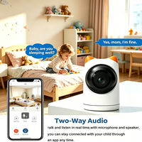 Caméra de surveillance intérieure sans fil 3MP 2K HD PTZ avec positionnement prédéfini, stockage cloud et sur carte, visualisation à distance