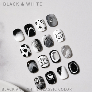 Venta directa de fábrica Esmalte de <span class=keywords><strong>uñas</strong></span> <span class=keywords><strong>blanco</strong></span> <span class=keywords><strong>y</strong></span> <span class=keywords><strong>negro</strong></span> clásico Alta saturación Salón de <span class=keywords><strong>uñas</strong></span> avanzado Francés 15ml Botella de gran capacidad - Product Image 3