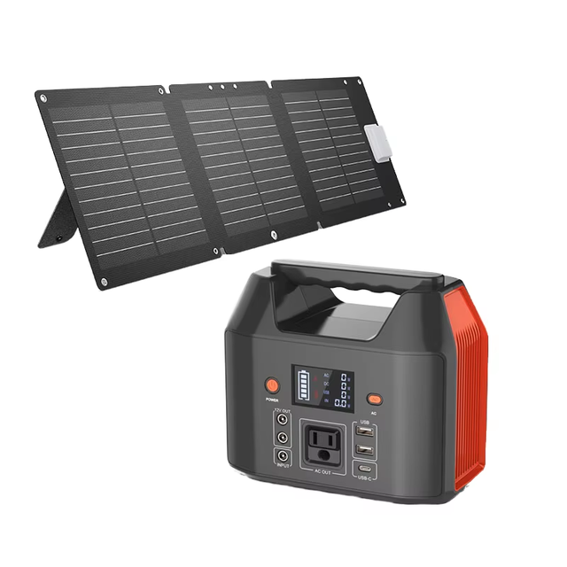 150W Lithium Ion Portable Power Station with 40W Solar Charger Emergency Backup for Power Outages Outdoor and Live Streaming