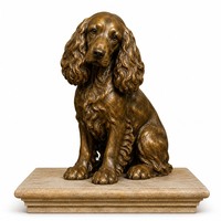 Sculpture réaliste de Cocker Spaniel en bronze, statue de chien réaliste, figurine d'animal en bronze coulé, décoration de jardin, patio, extérieur, objet de collection