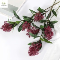 Branche de Skimmia Artificielle 2 Tiges 73cm Vert Toucher Réel Baie Evergreen pour Décoration de Noël, Centre de Table de Mariage, Thanksgiving