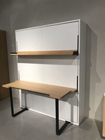 NOVA Lit Mural Mural en Bois Pliant Moderne et Transformable avec Bureau et Étagère