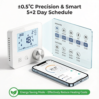 Termostato para Caldera de Gas con Pantalla LCD Grande, Botón Táctil, Programación Semanal para Calefacción, Termostato a Batería