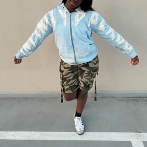 Custom Embroidery Patch Y2k Zip Up Hoodie Men Streetwear <strong>Clothing</strong> Hoodie Manufacturers - Product Image 6