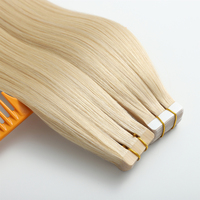 Extensions de cheveux à bandes adhésives de qualité supérieure, cheveux humains russes, blond gris 613, prix de gros direct usine pour salons