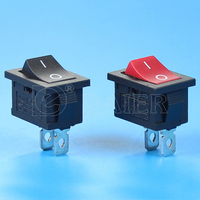 Interrupteur à bascule miniature KCD1 SPST ON-OFF 2 broches 10A 250VAC en nylon PA66 pour équipement électrique industriel et marin