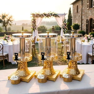Distributeur de boissons 8L Royal Gold gaufré pour mariages, hôtels et services de restauration de petites entreprises – Serveur de jus de fruits, limonade et boissons froides - Product Image 1