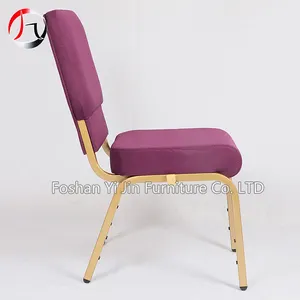 Vente en gros de meubles <span class=keywords><strong>d</strong></span>'église modernes de luxe chaises de théâtre empilables sans accoudoirs violet matériau métallique pour hôtel <span class=keywords><strong>location</strong></span> - Product Image 6
