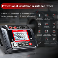 Testeur d'isolement KAUIQU KM502C Kit complet avec sondes, pinces, sac, mégohmmètre 1000V, auto DAR/PI, stockage de 100 données, 0,1MΩ-10GΩ