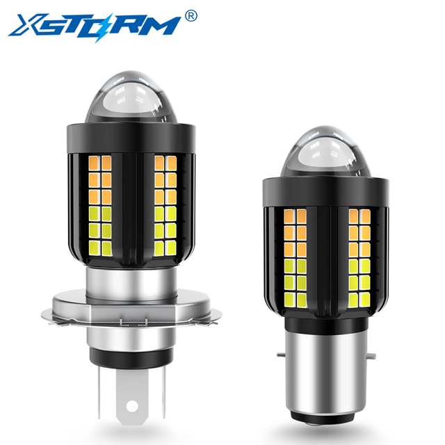 12V Super Bright H4 BA20D Motorcycle Headlight Bulbs 10W CSP LED Moto High Low Beam Led Bulbs Auto Lamp